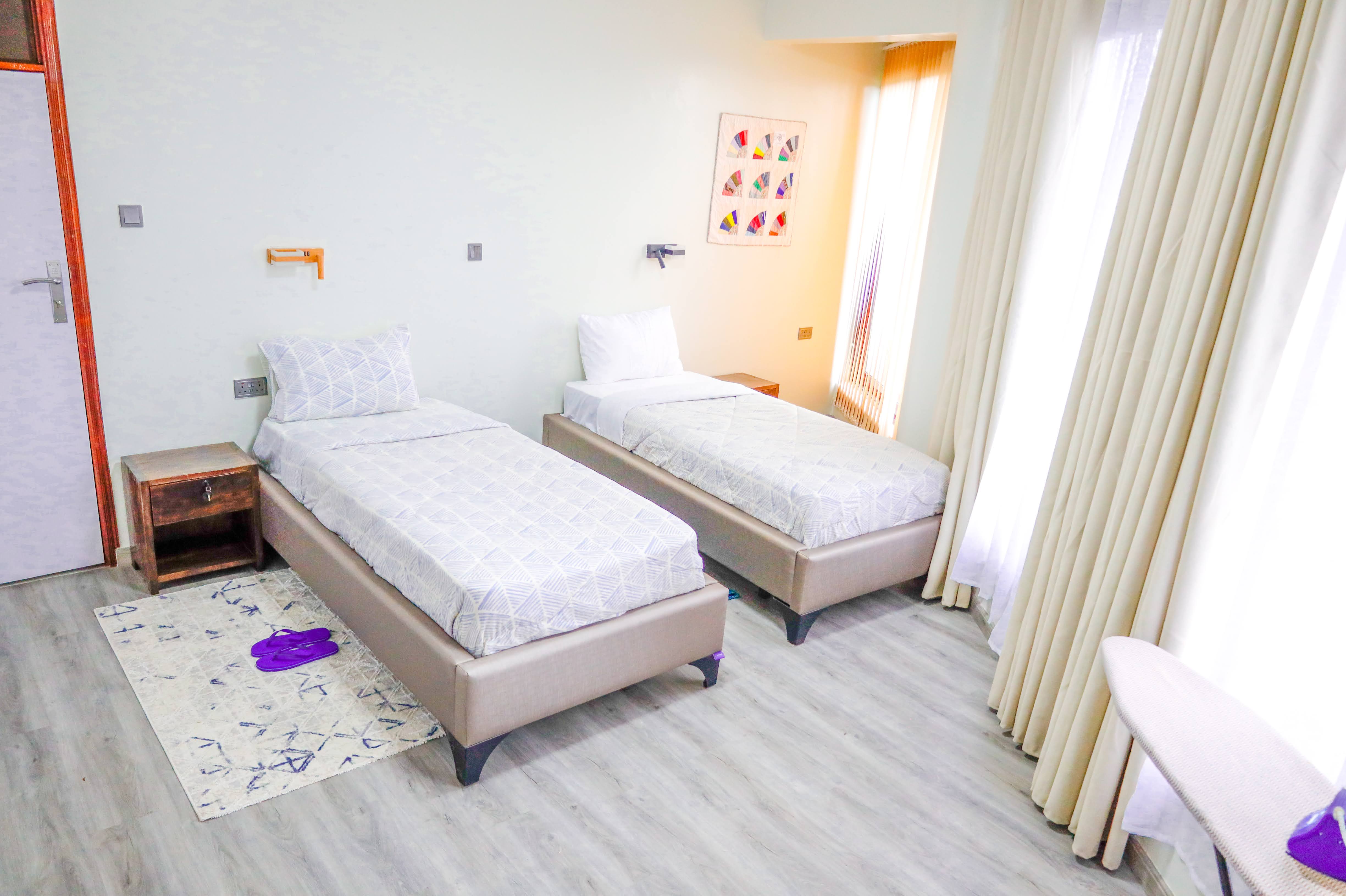 Clean bedroom layout with practical storage